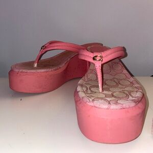 Pink Coach Wedge Sandals SZ 9
